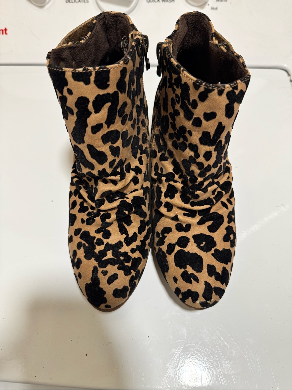 Leopard Print Women's Ankle Boots - Black & Tan